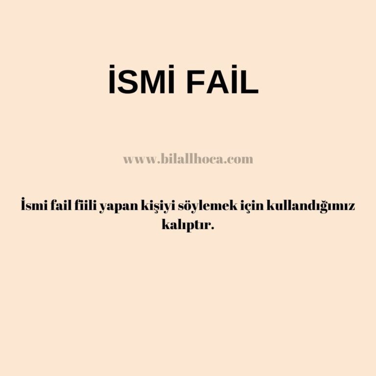 Fara Ismi İSMİ FAİL KONU ANLATIMI VE ÇEKİMİ 2025 Bilal Hoca