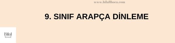 9. SINIF ARAPCA DINLEME 1