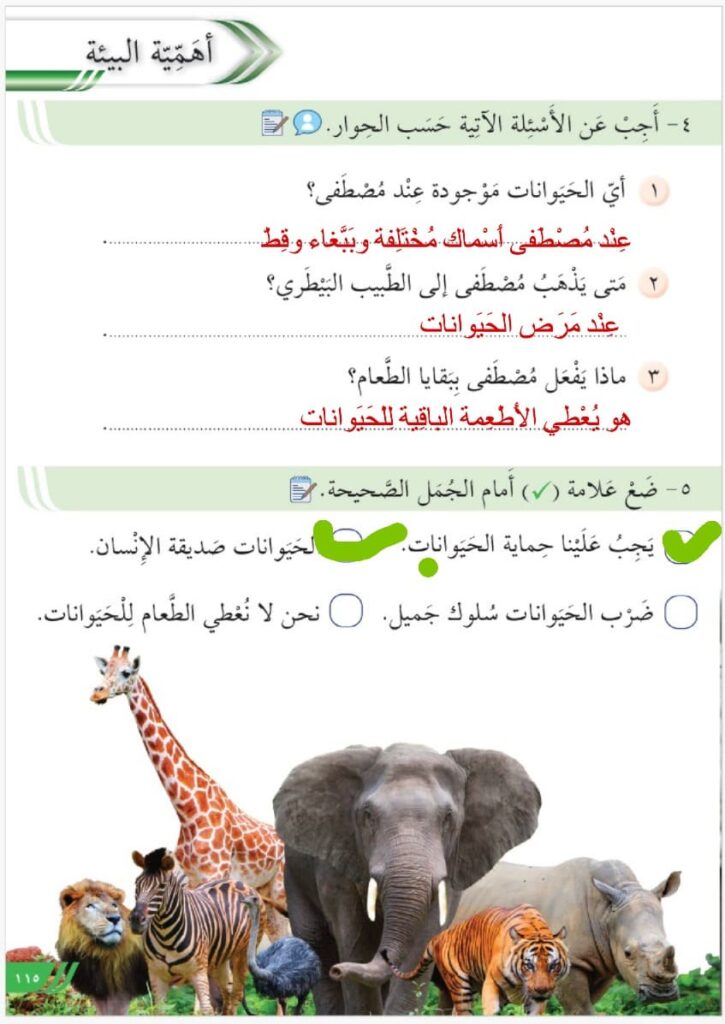 8. Sınıf Arapça Sayfa 108 120 Cevapları 5 8. sinif Arapca kitabi sayfa 115